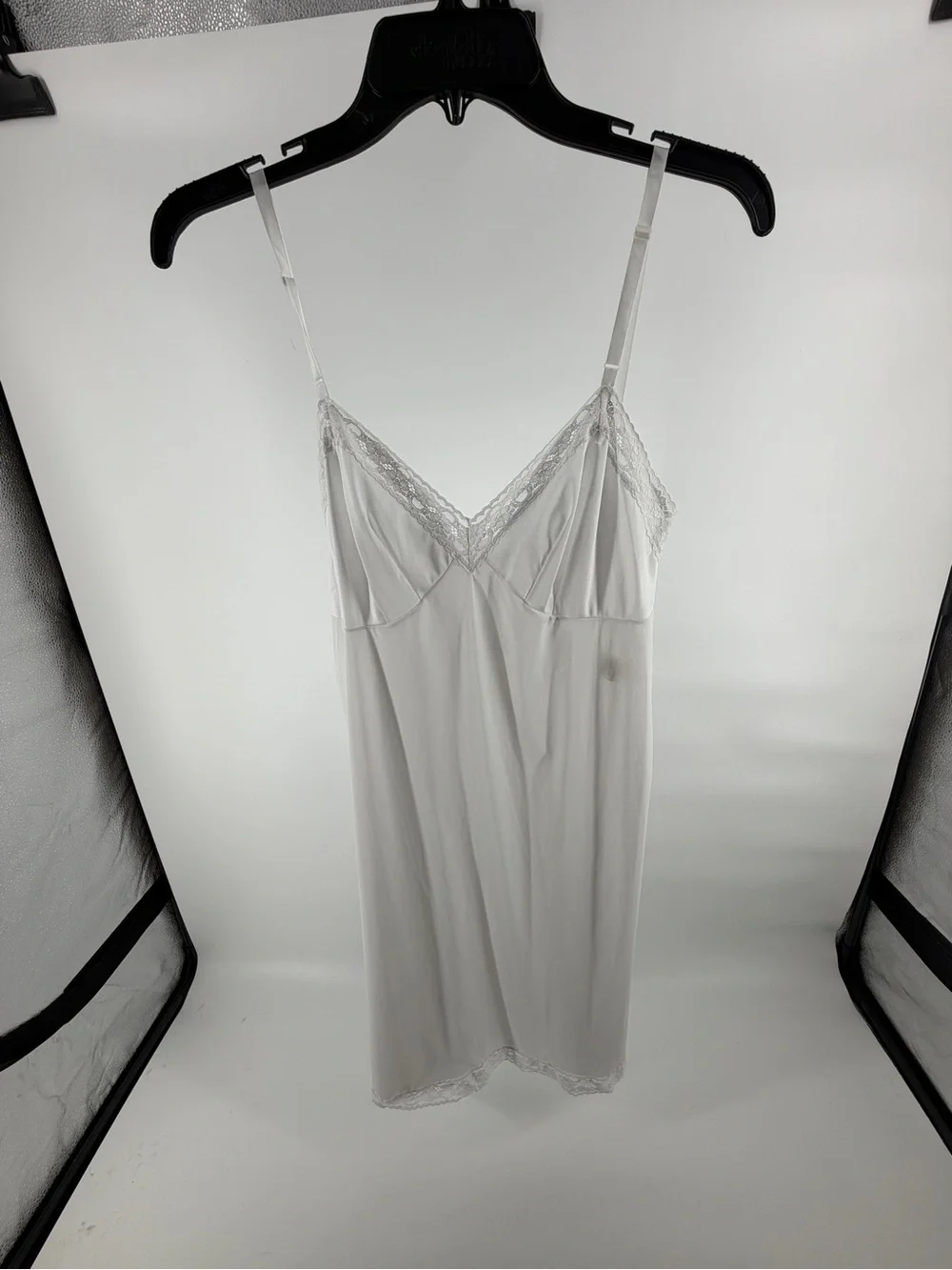 Vintage Vanity Fair White Lace Slip Chemise